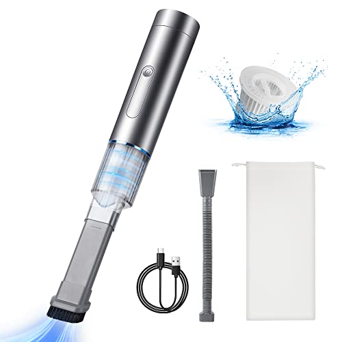 Auto Aspirapolvere Portatile Mosracy, Batteria Aspirapolvere Portatile 6500Pa, Funzionamento Mini Aspirapolvere Portatile 20 Minuti Con 2 Filtri Hepa,