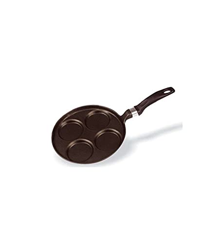Risoli 1044000 Padella Pancake 4 Posti In Alluminio Pressofuso Con Rivestimento Antiaderente E Fondo Di Spessore 6 Mm, Cm 23