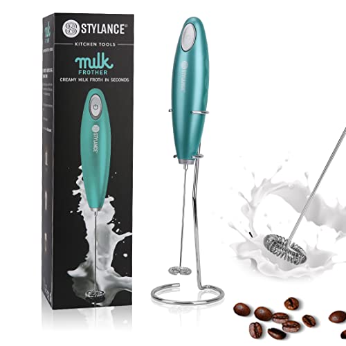 Stylance Frullino Montalattemontalatte Schiumatore Cappuccinatore Per Latte Schiumalatte, Cappuccino, Grigio,Compresa Staffa, Esclusa Batteria (Sky Bl