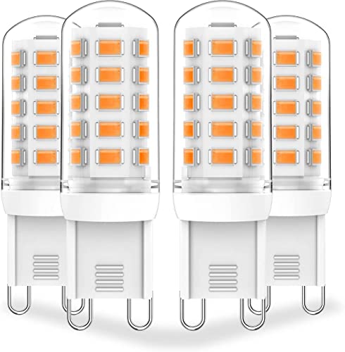 Aegislogic G9 Led Lampadina Dimmerabile 5W Equivalente 40W G9 Lampada Alogena, 3000K Bianco Caldo 450Lm G9 Lampadina, Senza Sfarfallio, Ac 220-240V,4