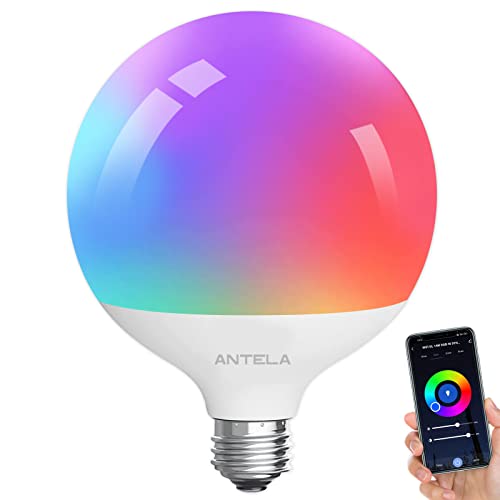 Antela Lampadine Alexa Inteligente Wifi G120 E27 1Pcs, Dimmerabile Lampadina Led Smart 15W 1521Ml, Rgb & 2700K-6500K Bianco Freddo Caldo, Compatibile