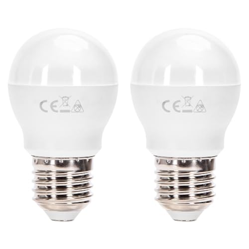 A2Zworld 2 Pezzi Lampada A Led E27 G45, 9W 860Lm, Forma Globo Piccolo, Sfera Bulbo Pallina (Bianco Freddo 6500K)