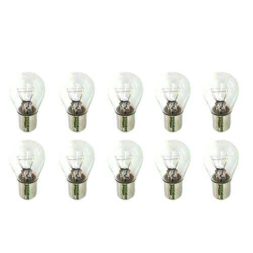 Carall 10 Pezzi Lampada Alogena 12V, Ricambio Lampade Per Auto E Moto (P21/5W Bay15D 12V 21/5W)