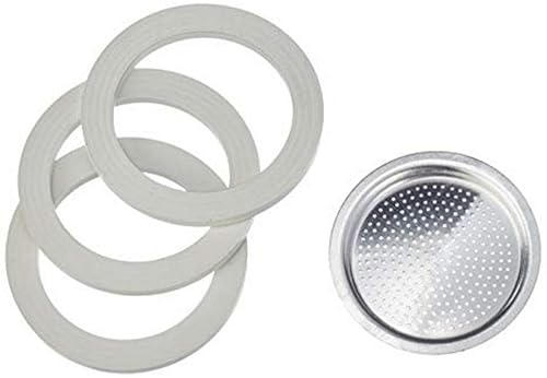 Kit 3Pz Guarnizioni Caffettiera Moka Bialetti 2 Tazze + Filtro Adattabile