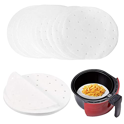 200 Pezzi Perforate Pergamena, Carta Per Friggitrice Ad Aria, Pergamena Rotonda, Carta Forno Per Friggitrice Ad Aria, Per Cucinare, Cuocere Al Forno,