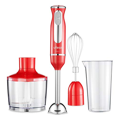 Ufesa Minipimer Frullatore A Immersione, Tritatutto, Potenza 600 W, Accessori Inclusi, Piede Smontabile, Lame Ad Alta Efficienza, Funzione Turbo, Bpa 