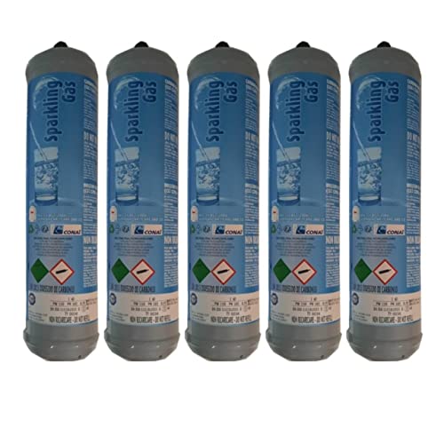 Termoidraulicarv® 5 Bombole Co2 Monouso Da 600 Gr. E290 Per Acqua Frizzante Attacco M11X1 Edenya®