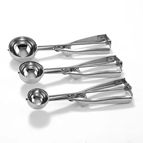 Cookie Scoop, Ice Cream Scoop, Cookie Scoops Per Baking Set Di 3 Con Cookie Dough Scoop, 3Pcs Cookie Scooper Per Baking, Acciaio Inox Cookie Scoop Set