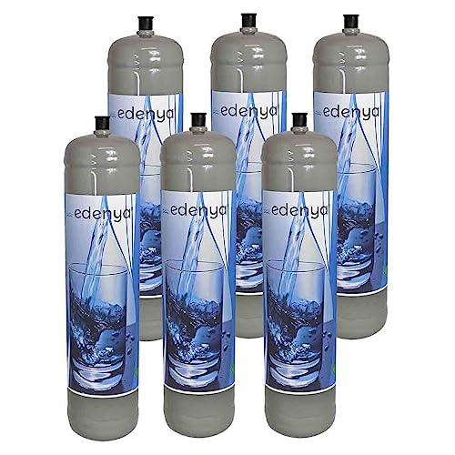 6 Bombole Co2 600 Gr Monouso Edenya Bubbles Con Attacco M11X1 Per Acqua Frizzante E290