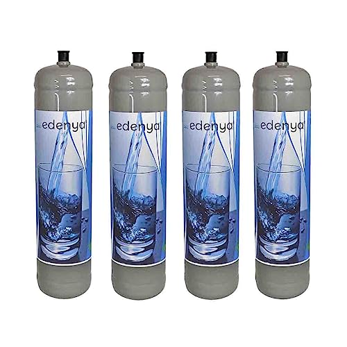 4 Bombole Co2 600 Gr Monouso Edenya® Bubbles Con Attacco M11X1 Per Acqua Frizzante E290