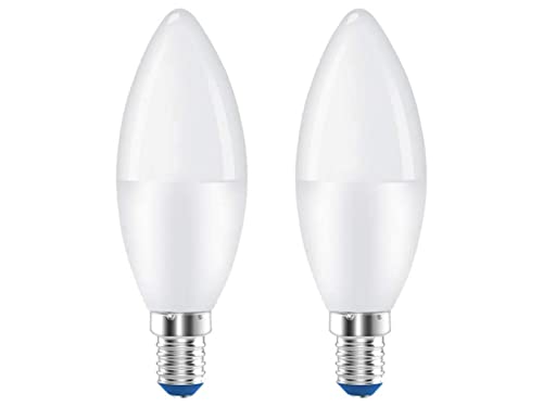 Lampadine Led E14, 8W=64W, E14 C37 720 Lumens, Forma Candela Goccia Oliva, Diametro 37Mm, Lunga 112Mm (2, 4000K)