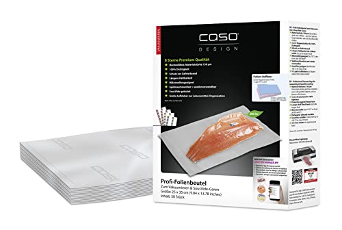 Caso Sacchetti Professionali Di Pellicola, 25 X 35 Cm/50 Sacchetti, Per Tutti I Sottovuoto, Senza Bpa, Molto Forti E Antistrappo: Circa 150 Μm, Antiar