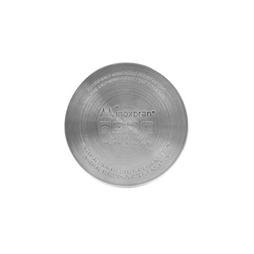Inoxpran - Piastra Universale Per Induzione In Acciaio Inossidabile, 12X12X0,5 Cm, Adatta A Tutte Le Pentole E Padelle, Pratica E Comoda Da Usare (651