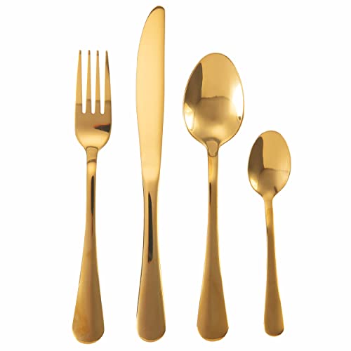 Set 16 Posate 5Th Avenue In Acciaio Inox 18/0, Oro Lucido