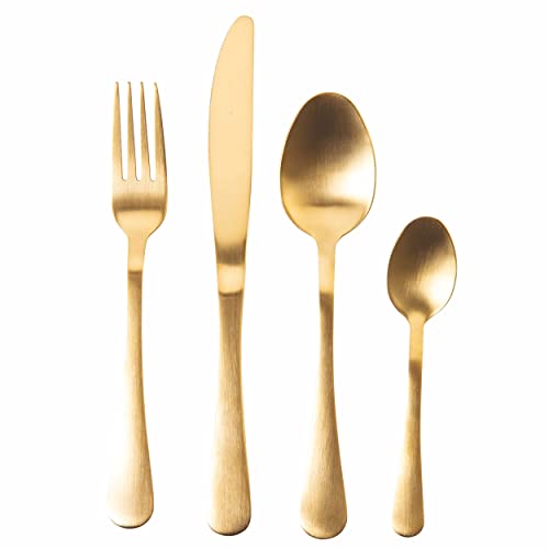 Set 16 Posate 5Th Avenue In Acciaio Inox 18/0, Oro Satinato