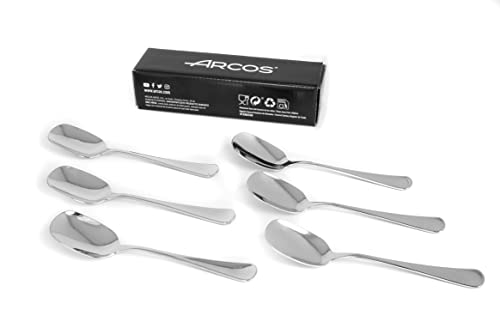 Arcos Serie Madrid - Set 6 Cucchiai Da Gelato In Confezione Regalo | Cucchiaio Da Dessert - Monoblocco Monoblocco In Acciaio Inox, Misura 150 Mm - Col