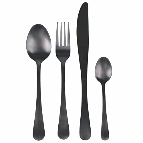 Set 16 Posate 5Th Avenue In Acciaio Inox 18/0, Nero Satinato