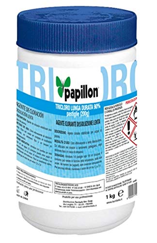 Papillon Cloro Lunga Durata 90% Tricloro Per Piscina In Pastiglie 20 Grammi - Kg 1