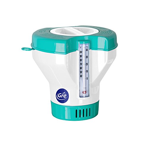 Gre 40070-Dosatore Galleggiante Con Termometro Da Piscina, Per Pastiglie Da 20 A 500 G