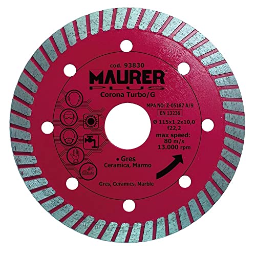 Maurer 9012050 - Gres Disco Diamantato 115 Millimetri