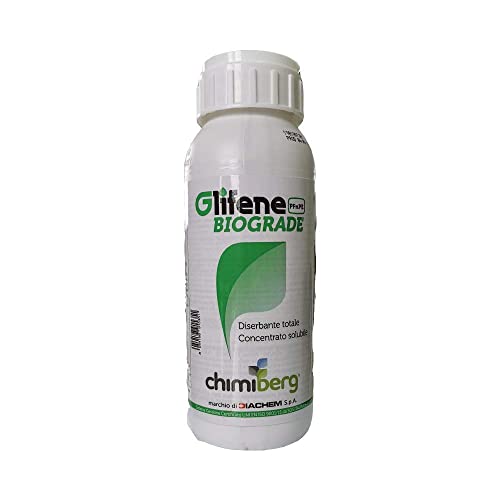 Chimiberg Glifene Biograde Pfnpe Diserbante Totale A Base Di Glifosate, Erbicida Post-Emergenza Erbacce Non Selettivo, Flacone Da 500Ml Senza Patentin
