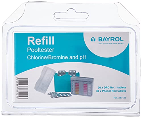 Bayrol Pool-Tester 287125 Pasticche Per La Misurazione Del Ph E Del Cloro Nelle Piscine, Confezione Di Riserva 2 X 30 Pasticche