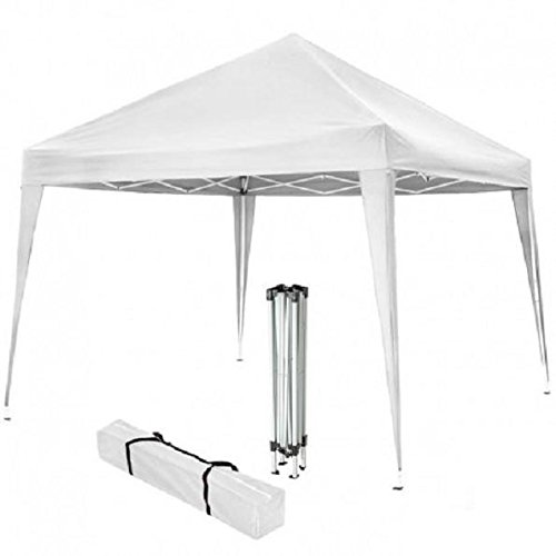 Gazebo In Acciaio Bianco 3X2 Mt 2,6H - Richiudibile A Ombrello Fisarmonica + Sacca