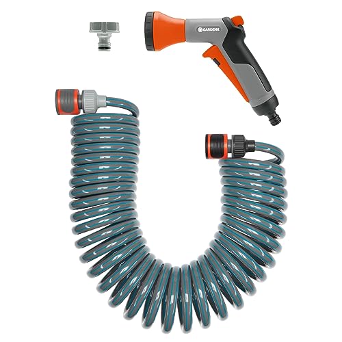 Gardena Kit Tubo A Spirale Da 10 M: Tubo Da Giardino A Spirale Per Innaffiare E Irrigare Piccole Superfici, Forza Di Richiamo, Diametro 9 Mm (4647-20)