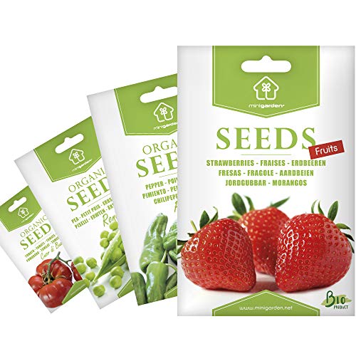 Semi Biologiche Minigarden, Selezione Frutta: Fragole, Peperoncini "Padron", Piselli E Pomodoro "Cuor Di Bue"