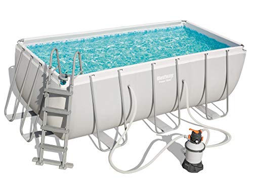 Bestway 56457-2 Set Piscina Fuori Terra Power Steel Rettangolare Da 412X201X122 Cm