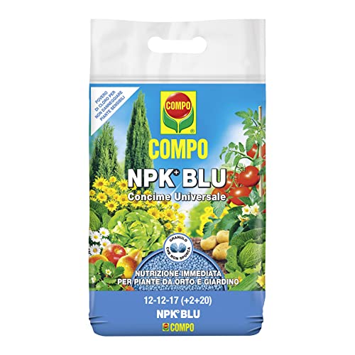 Compo Npk Blu, Concime Universale Granulare Per Orto E Giardino, Pronto Effetto, 4 Kg