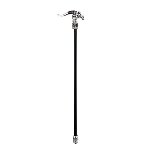 Design Toscano Nebula Pietra Del Drago Bastone Da Passeggio In Stile Gotico, Poliresina E Metallo, Bicolore Nero E Argento, 96,5 Cm