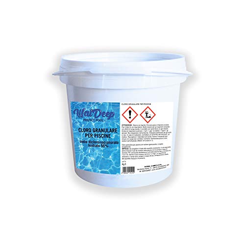 Waldeep - Cloro Granulare Per Piscine 5 Kg Sodio Dicloroisocianurato 56%