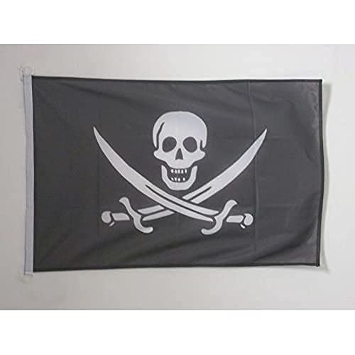 Az Flag Bandiera Navale Pirata Jack Rackham 45X30Cm - Bandiera Maritima Dei Pirati - Teschio 30 X 45 Cm Speciale Nautismo
