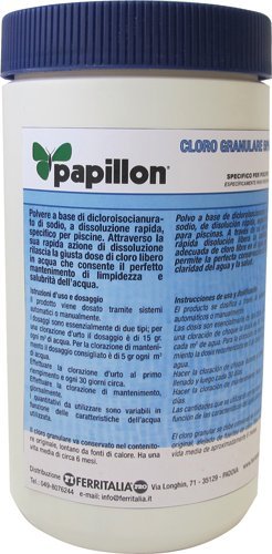 Papillon Cloro Dicloro 1Kg Per Piscine Granulare Rapido Scioglimento - Piscina