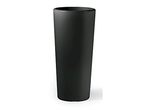 Veca Veneta Casalinghi S.P.A. Vaso Fioriera Tondo In Pls Alto 85 Cm Vari Colori Cache-Pot Clou Diam. 38' (Antracite)