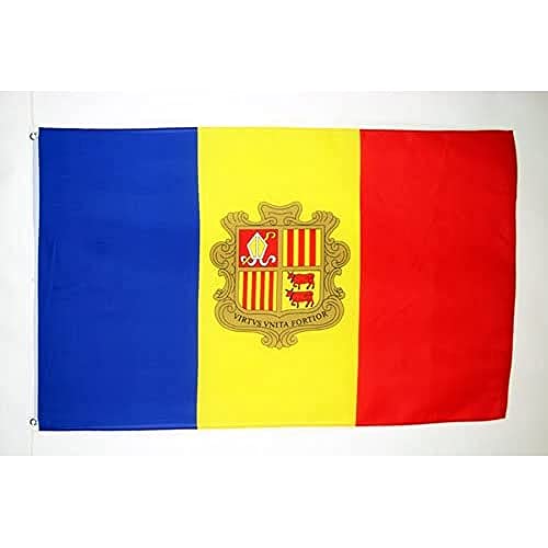 Az Flag Bandiera Andorra 150X90Cm - Bandiera Andorrana 90 X 150 Cm
