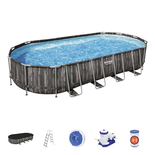 Bestway 5611T Set Piscina Fuori Terra Power Steel Ovale Da 732X366X122 Cm
