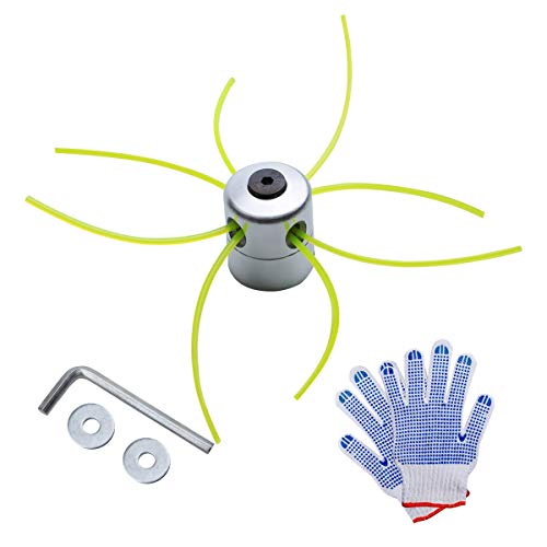 Testina Decespugliatore Universale, Htbakoi Testine Decespugliatore Alluminio + Guanti Da Lavoro Anti Scivolo Con Fili Di Nylon【Include Strumenti E Ha