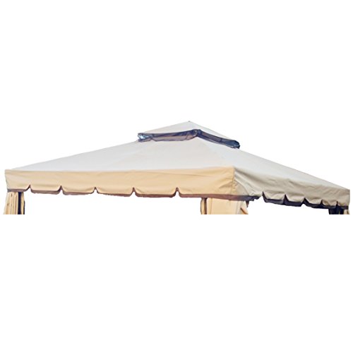 Fp-Tech Copertura Ricambio Telo Camino Per Gazebo Da Giardino Antipioggia Pvc 3X3 O 3X4 (Telo 3X3)