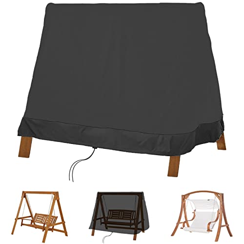 Kekafu Copertura Per Dondolo Da Giardino, Copri Dondolo Impermeabile, 420D Copertura Per Dondolo E Altalena Da Giardino Anti-Uv, Antistrappo- Nero (20
