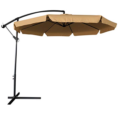 Bakaji Ombrellone Da Giardino Decentrato 3X3 Palo Alluminio Telo Con Pendente Chiusura A Manovella Base A Croce Sistema Air Vent Arredamento Esterno G