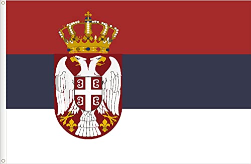 Bandiera Di Serbia. Qualità Raso 90D. Dimensioni Grande 150X90
