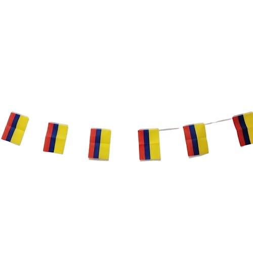 Bandiera Della Colombia 40 Pezzi Bandiera Colombia, Ghirlanda Colombia 11,4 M, Bandierine Colombia, Bandiera Nazionale Colombia, 14 X 21 Cm, Per Decor