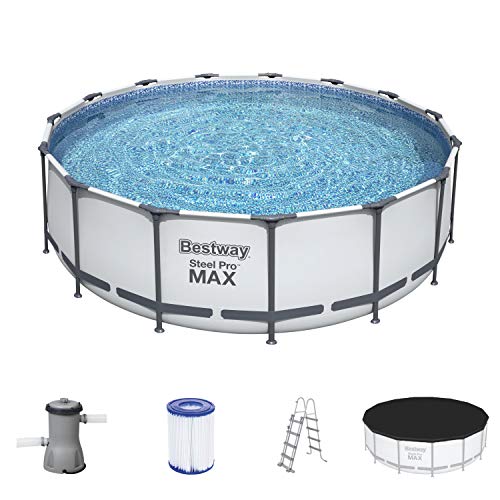 Bestway 56438-3 Set Piscina Fuori Terra Steel Pro Max Rotonda Da 457X122 Cm