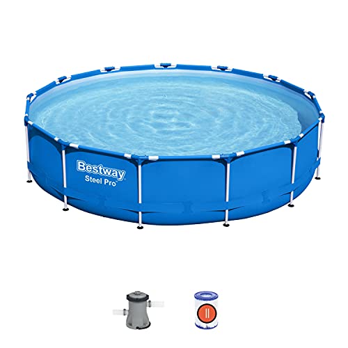 Bestway 5612E Set Piscina Fuori Terra Steel Pro Rotonda Da 396X84 Cm