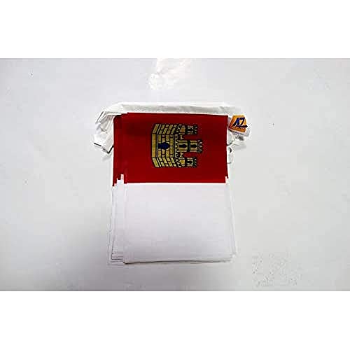 Az Flag Ghirlanda 6 Metri 20 Bandiere Castiglia-La Mancia 21X15Cm - Bandiera Castilla-La Mancha In Spagna 15 X 21 Cm - Festone Bandierine