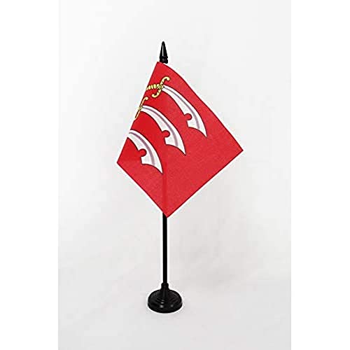 Az Flag Bandiera Da Tavolo Contea Di Essex 15X10Cm - Piccola Bandierina County Of Essex - Inghilterra 10 X 15 Cm