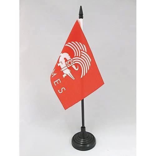 Bandiera Da Tavolo Città Di Nîmes 15X10Cm - Piccola Bandierina Di Nimes - Gard 10 X 15 Cm - Az Flag
