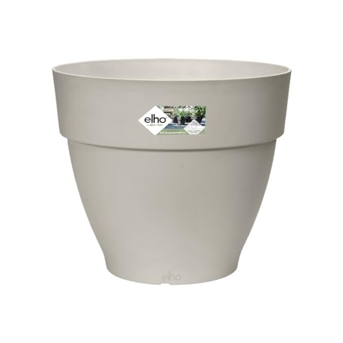 Elho Vibia Campana Round 20 - Vaso Per Esterno - Ø 19.5 X H 16.8 Cm - Bianco/Silky White